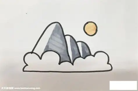 图片教程-儿童简笔画大全太阳落山图片简笔画图片少儿图库儿童资源网