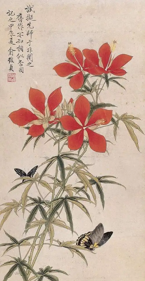 中国著名工笔画女画家俞致贞花鸟作品赏析