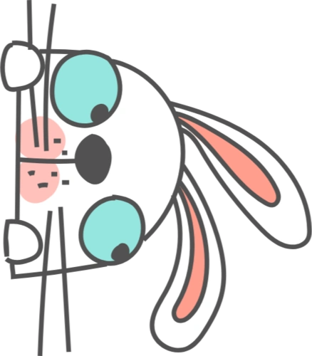 兔子可爱手绘简笔画动物贴纸素材