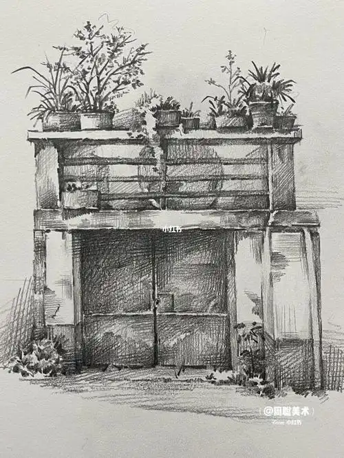 风景素描阳台上的植物附步骤解析73