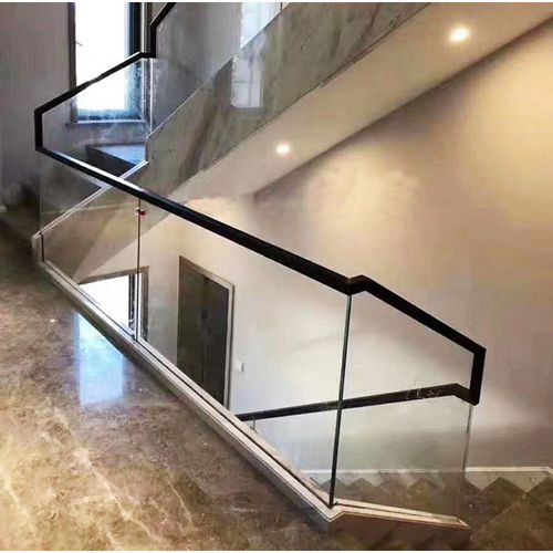 楼梯扶手玻璃预埋钢槽踏步卡玻璃预埋地槽楼梯玻璃槽