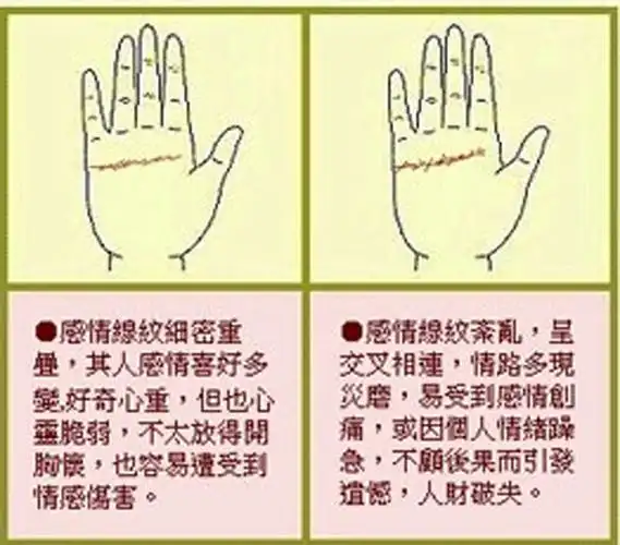 掌纹图解之情感线汇总
