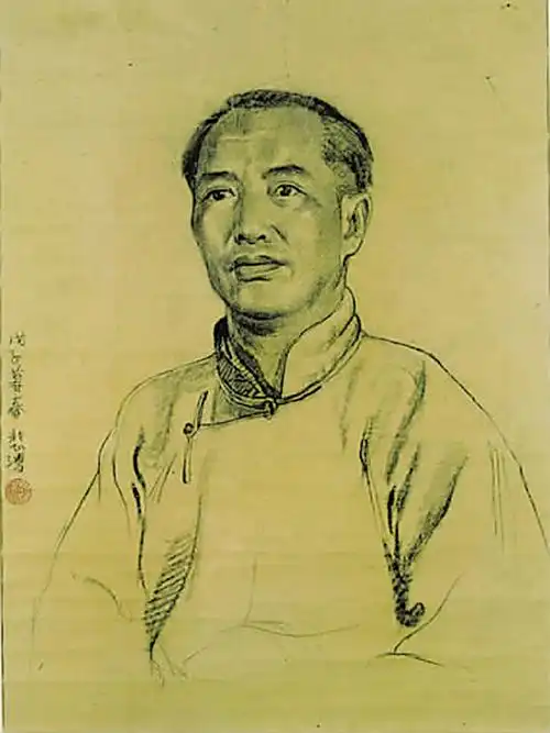 徐悲鸿 素描半身像 40×55cm