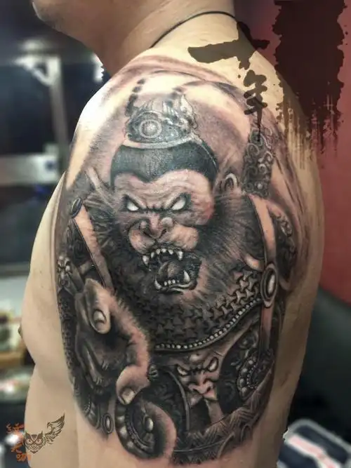 齐天大圣_纹身图案手稿图片_二郎的纹身作品集