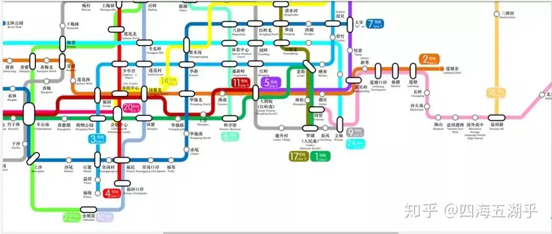 深圳地铁运营线路图(2020版)