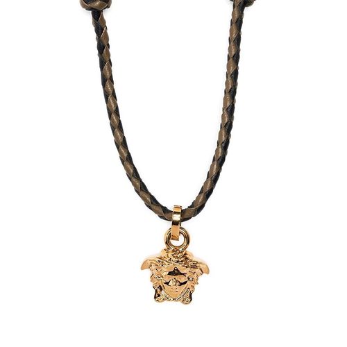 范思哲(versace)男女通用牛皮编织美杜莎头像项链 1001484 1a00637 2k