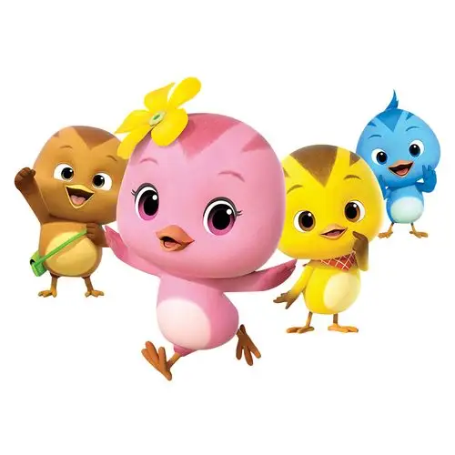 奥迪双钻萌鸡小队玩具可动音乐公仔套装朵朵欢欢儿童机器人