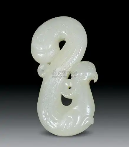 3221 汉代 青白玉凤鸟珮