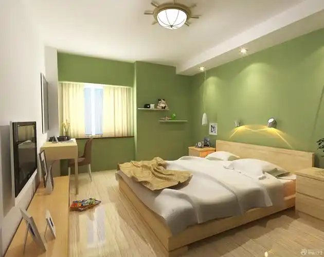 现代简约风格主卧室墙面漆图片欣赏_设计456装修效果图