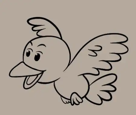 正在飞的小鸟简笔画怎么画 中级简笔画教程-第1张
