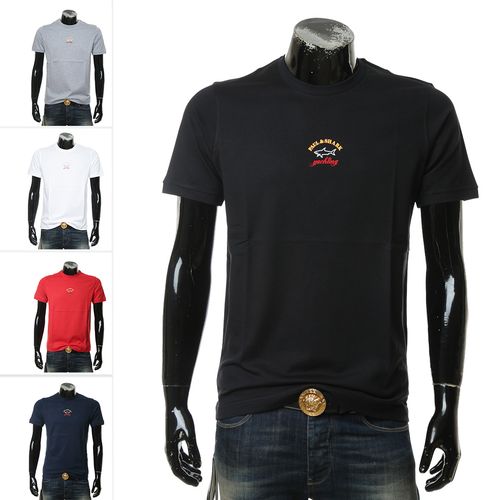 paul & shark鲨鱼 正品 男士针织纯棉logo印花短袖圆领t恤c0p1096