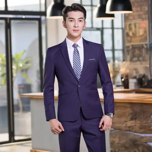 紫色西服套装ol通勤修身一两粒扣时尚商务西服套装