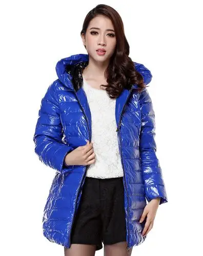 冰飞 女款活力百搭蓝色长袖羽绒服