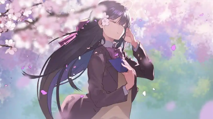 樱花树下的二次元美女