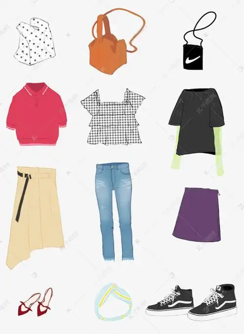 更多服装搭配手绘衣服牛仔裤衬衫vans波鞋半身裙设计图片快