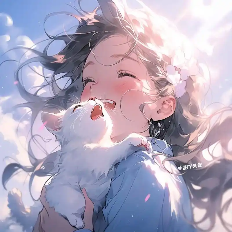 治愈系少女抱猫头像.#优质头像 #女生头像 #微信头像女 # - 抖音