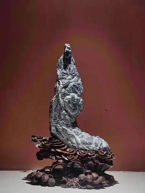 自在观音灵璧珍珠石高38公分