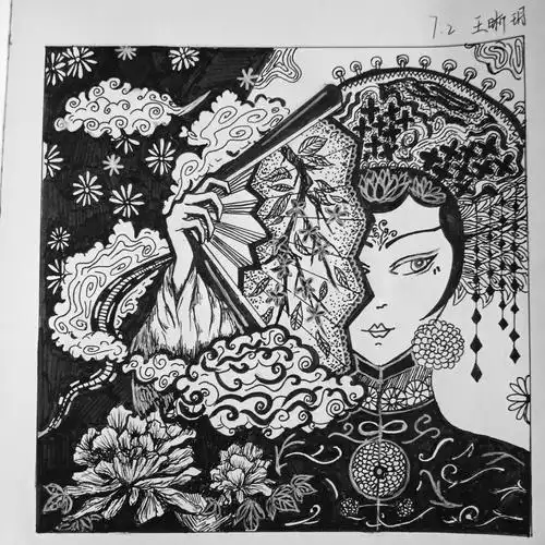 简约而不简单,初一《黑白装饰画》精品作品展