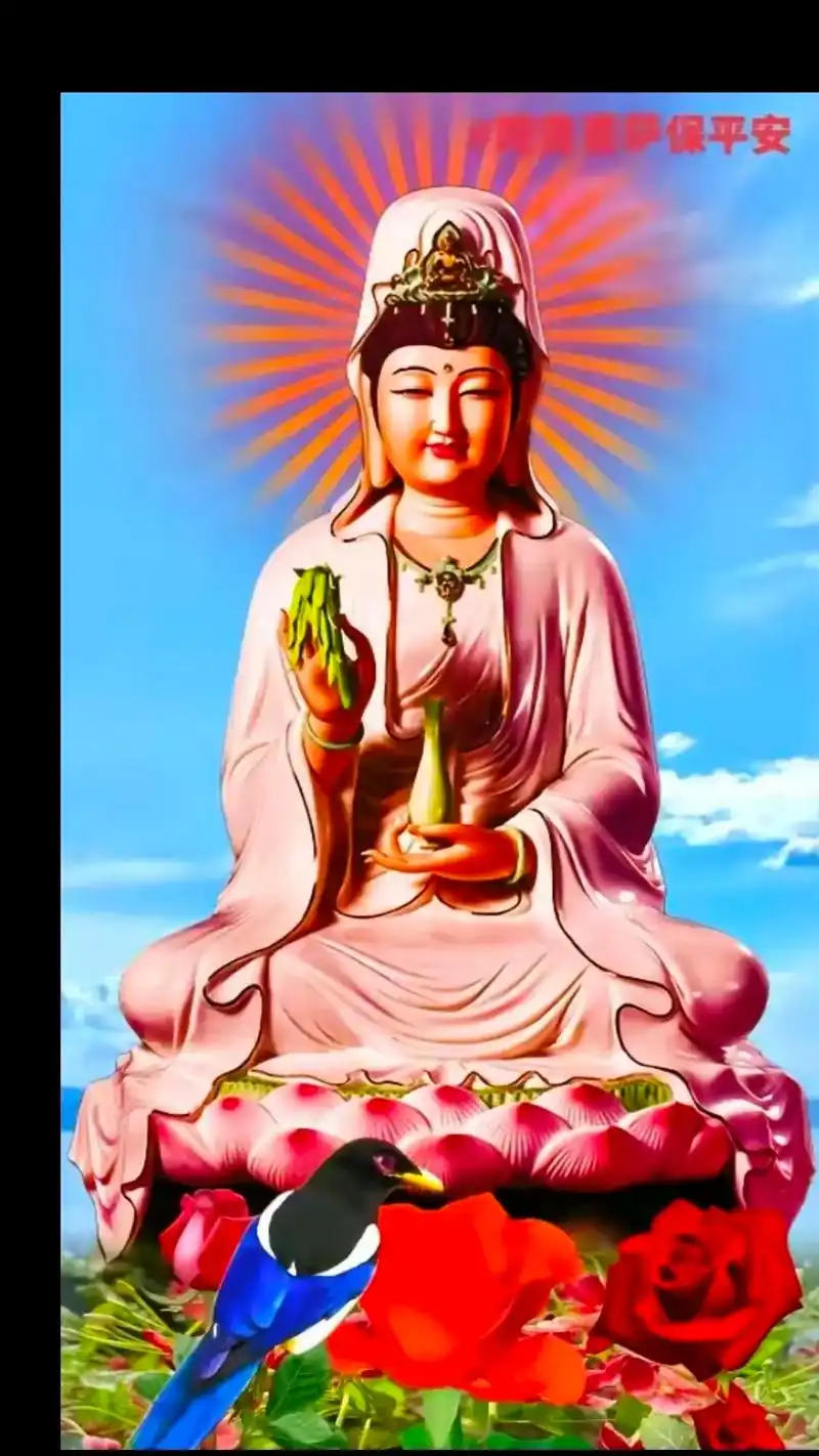 早上好亲人们:祈愿观世音菩萨保佑,世界和平,国泰民安,愿我们 - 抖音
