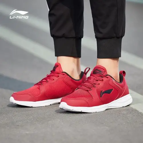 李宁跑步鞋男鞋轻便休闲男士品牌运动鞋黑色春秋季闲跑鞋