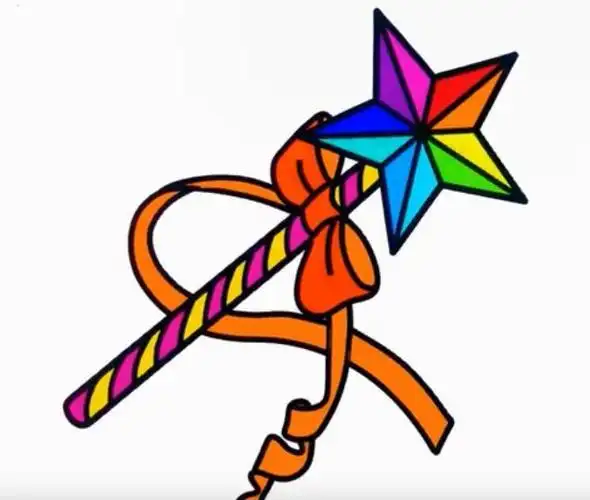 弦月魔法棒简笔画