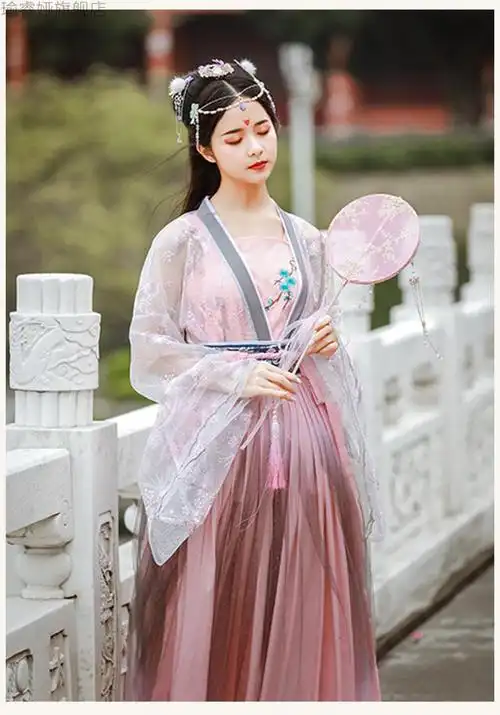 古装女汉服仙女服广袖对襟齐胸襦裙中国风仙气飘逸古风学生齐腰彼岸花