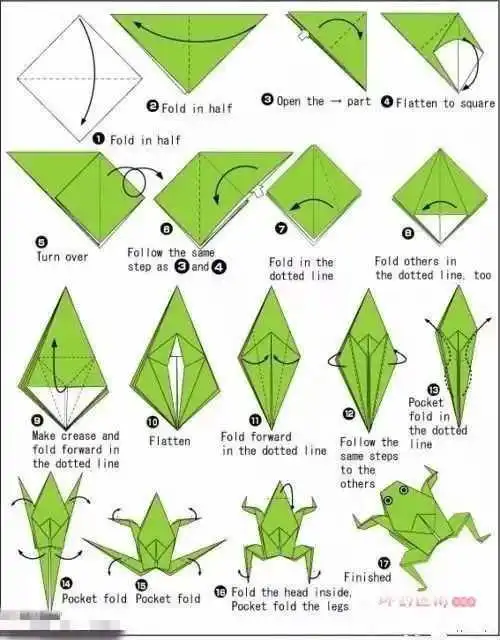 小青蛙简易折纸大全