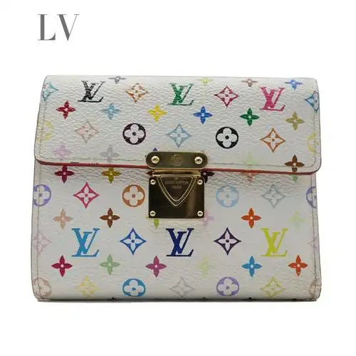 【9新】 lv/路易威登 女士白三彩 短款3折钱包 m7090371