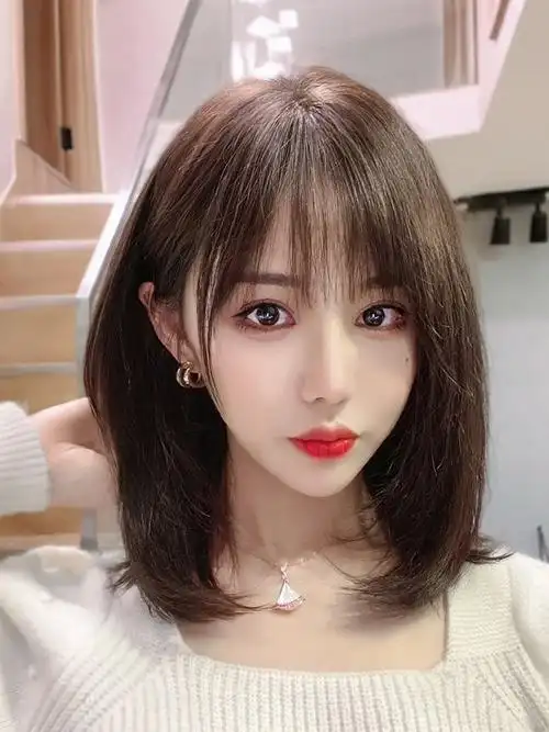 欧宝格oubaoge假发女中长发真发网红真人发丝锁骨发型自然全头套造型