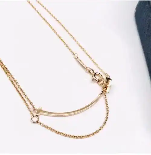 蒂芙尼 tiffany&co微笑笑脸项链18k玫瑰金女士小号大号项链送女友送七