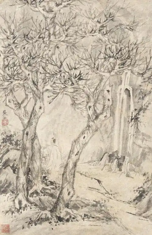 《寒林观瀑图》 匡时2011春拍 成交价253万元   作品鉴赏    清代画家