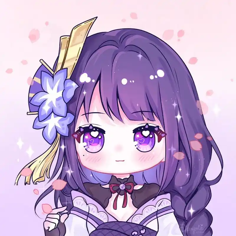 原神q版头像|雷神 画了雷神～和神子一起发一下 	 宝子们还想看我画谁