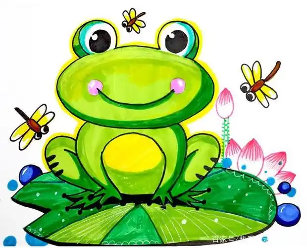 少儿美术创意绘画/荷叶上的小青蛙