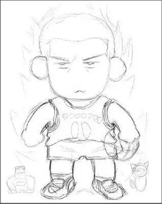 黑白画q版简笔画