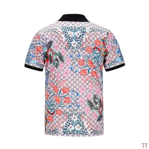 gucci短袖 2017新款 时尚男生翻领短袖t恤 花卉经典花纹