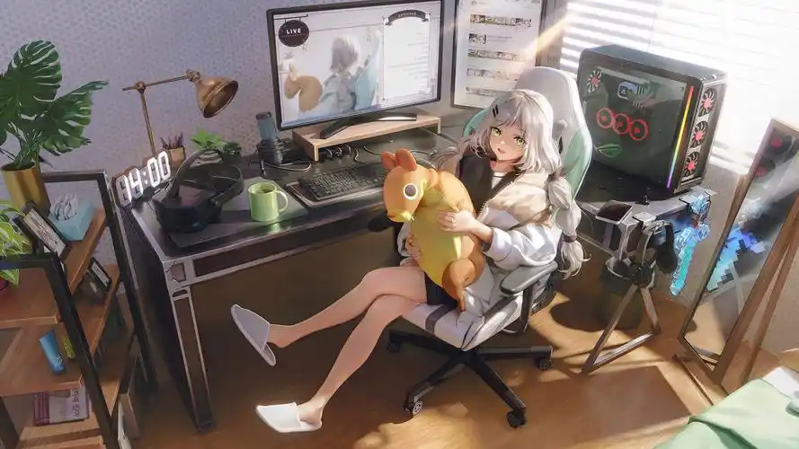 房间 电脑 异世界 二次元动漫壁纸高清大图预览1920x1080_动漫壁纸