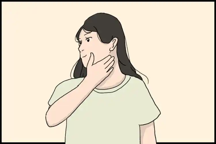 找到从耳后到锁骨中间鼓起的那根大筋(胸锁乳突肌),从锁骨处捏住胸锁