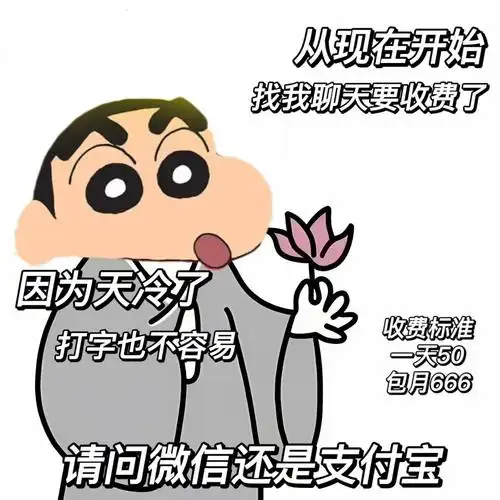 找我聊天要收费了 因为天冷了 打字也不容易 一天50包月666 请问微信