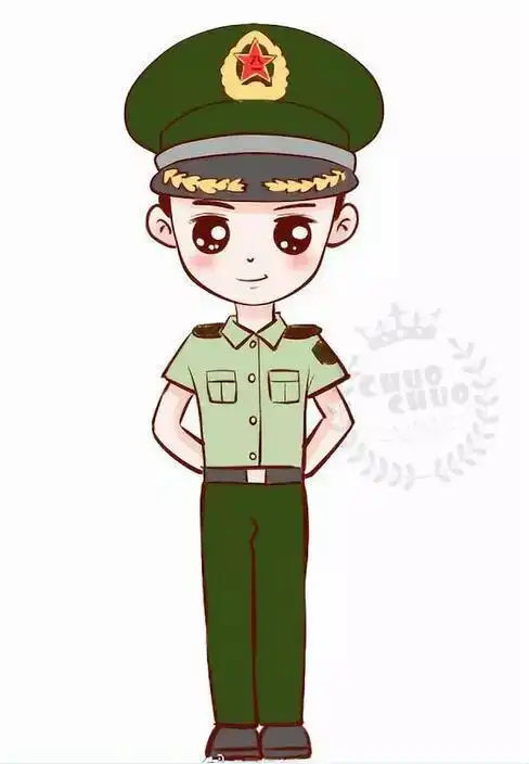 军人的简笔画颜色