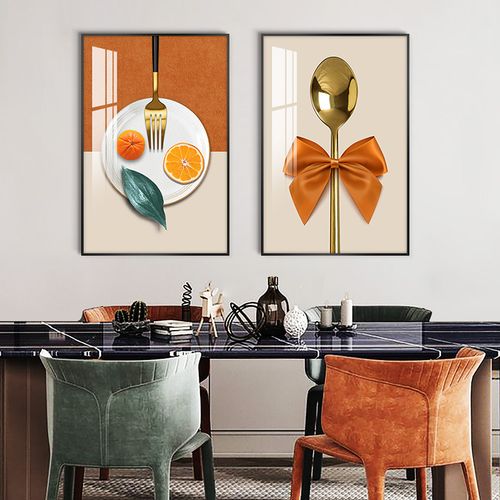 餐厅背景墙装饰画现代简约高档优惠券爱比价妈妈