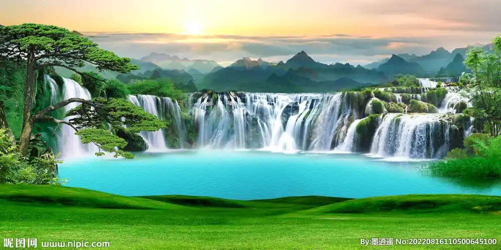 招财山水图设计图__风景_psd分层素材_设计图库_昵图网nipic.com