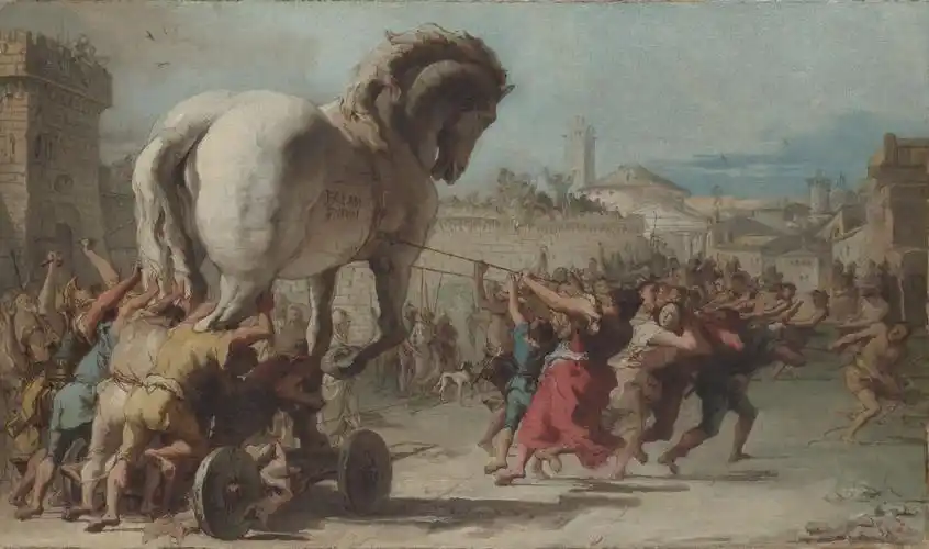 giovanni domenico tiepolo   the procession of the trojan horse