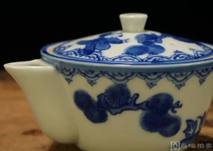 lot08 锅岛烧,【樋长】作手绘青花染付御茶器.