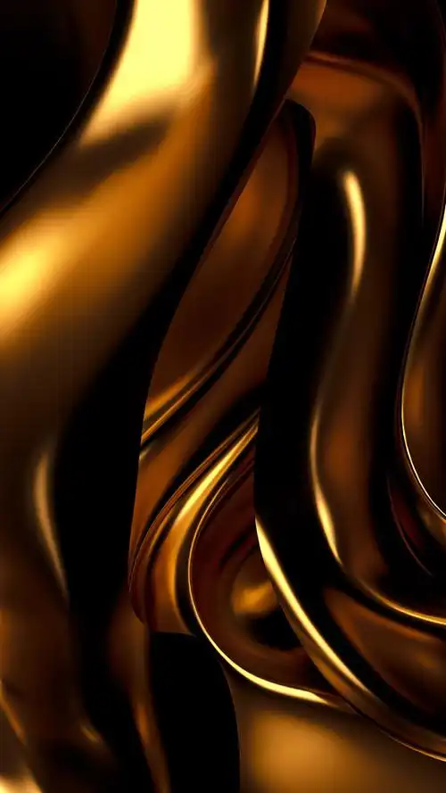 金色绸缎织物3d渲染插图高清背景图片素材