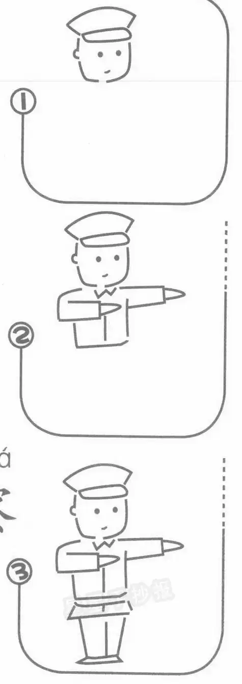 简笔画人物交警