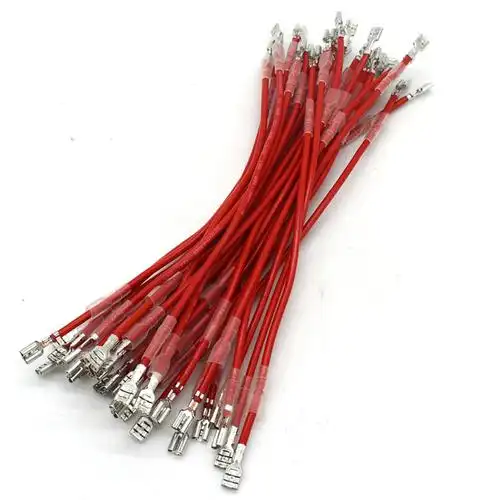 电动车电瓶电池线直插端子连接线1平方1.5平方6.3扁叉端子带护套