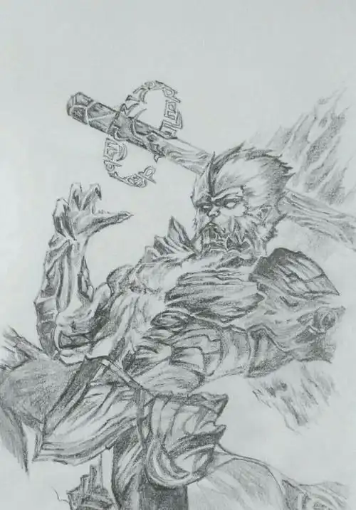 孙悟空地狱火简笔画颜色