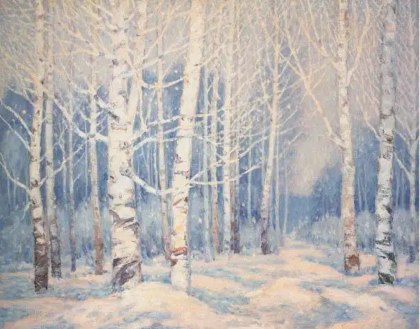 葛鹏仁 白桦林 布面油画 40000-60000