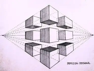 两点透视的原理,这个也是透视图