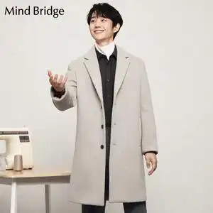 mindbridge【丁海寅同款】羊毛呢外套中长款大衣男新款冬muca7103